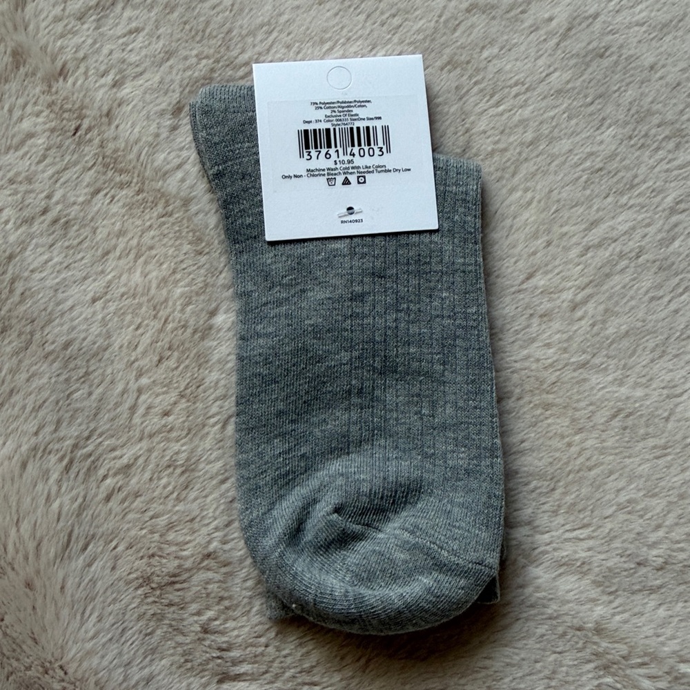 LOFT Gray Embellished Crew Socks - Picture 5 of 7